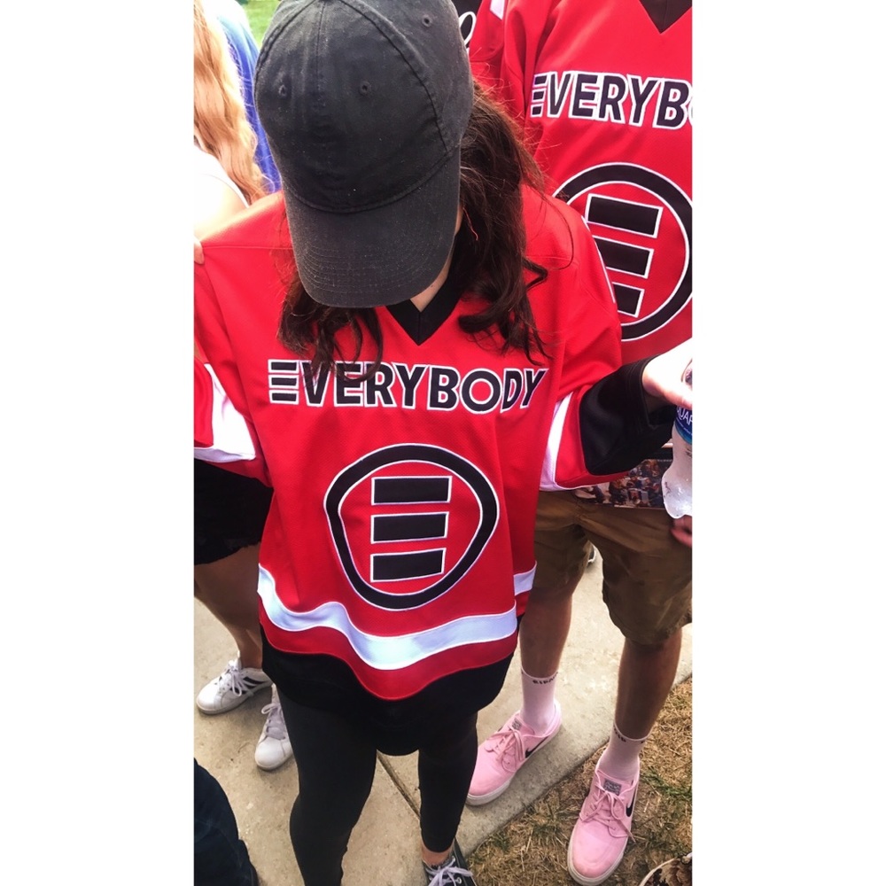 Logic everybody tour jersey red white and black